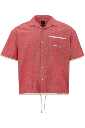 Armani Exchange Short Sleeve Shirts, male, , M, Cotton Button-Up Shirt