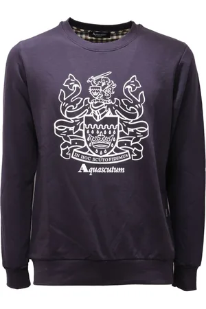 Aquascutum Sweatshirts, male, , XL, Dark Cotton Sweatshirt Qmf001L0