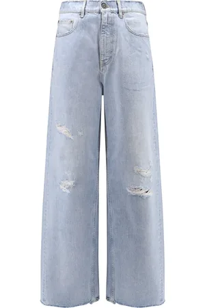 Golden Goose Wide Jeans, male, , W33, Frayed Destroyed Jeans Made in Italy