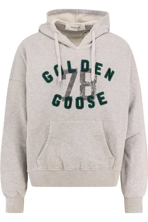 Golden Goose Embroidered Logo Hooded Jumper Grey