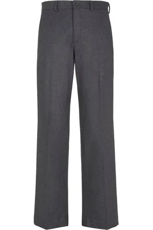 Fendi Grey Cashmere Trousers Button Closure