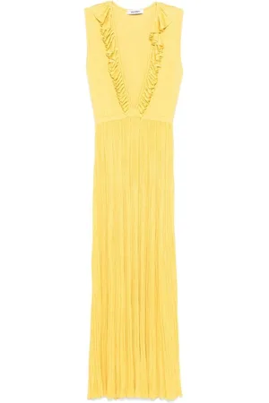 ANTONINO VALENTI Maxi Dresses, female, , S, Sunflower Ruffled V-Neck Dress