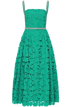 Rebecca Vallance Embroidered Square Neck Dress