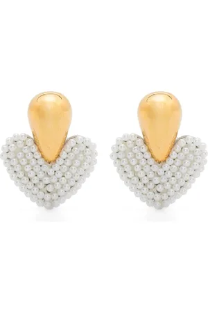 VANINA Earrings, female, , ONE SIZE, Heart Motif Faux-Pearl Clip-On Earrings