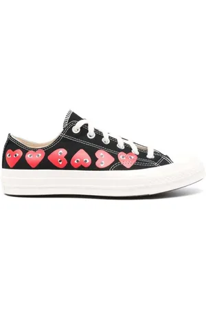 Comme des Garçons Sneakers, male, , 5 UK, Canvas Heart Print Trainers