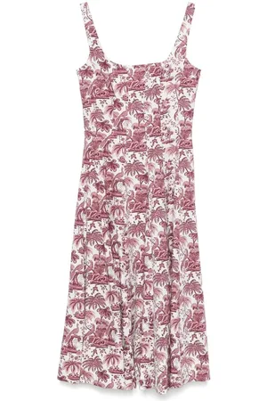 Staud Floral Bordeaux Red Dress