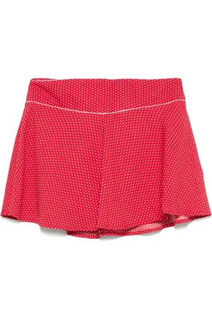 Frankies Bikinis Short Skirts, female, , XS, Polka Dot Flared Hem Skirt