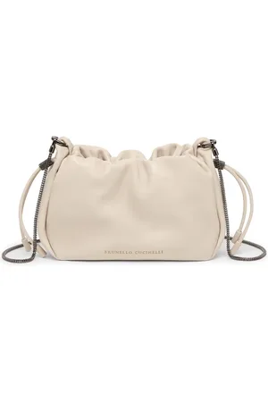 Brunello Cucinelli Almond Drawstring Shoulder Bag
