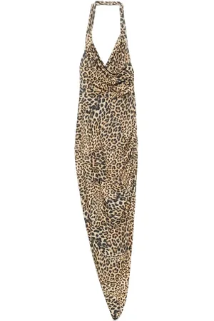Norma Kamali Party Dresses, female, , L, Pastel Yellow Cheetah Print Dress