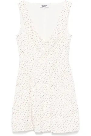 Frankies Bikinis Short Dresses, female, , L, Floral V-Neck Dress with Pockets