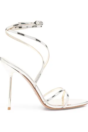 PARIS TEXAS High Heel Sandals, female, , 3 UK, Stiletto Heel Leather Crossover Strap Shoes