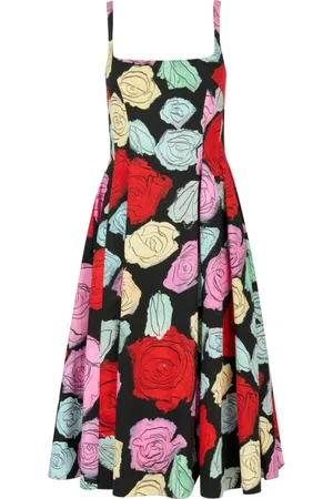 Marni Rose Pattern Flared Dress