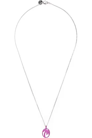 Palm Angels Necklaces, male, , ONE SIZE, Logo Pendant Cable-Link Chain Necklace