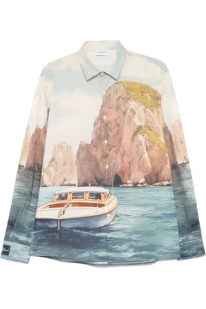 Family First Casual Shirts, male, , M, Classic Beige Button-Up Shirt