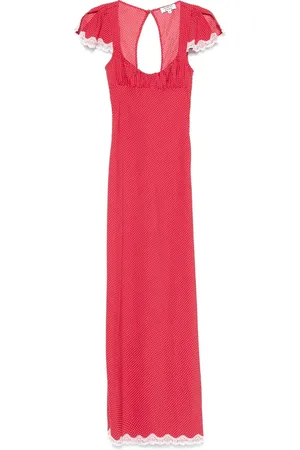 Frankies Bikinis Polka Dot Floral Lace Dress