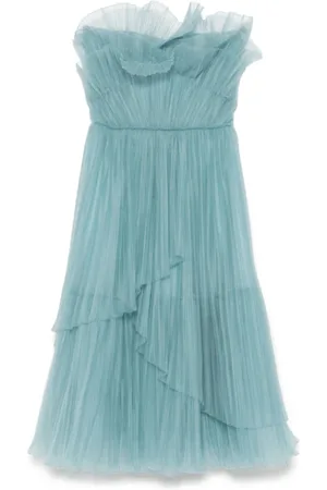 Costarellos Party Dresses, female, , M, Aqua Mesh Panel Dress