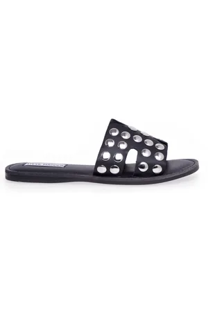 Steve Madden Sliders, female, , 4 1/2 UK, Navy Blue Polka Dot Open Toe Slippers