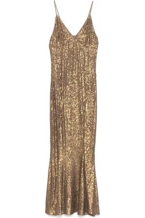Norma Kamali Party Dresses, female, , L, Golden Sequin Party Dress