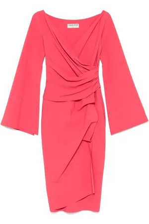 CHIARA BONI Midi Dresses, female, , 3XL, Peach Draped Dress