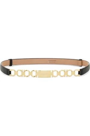 Salvatore Ferragamo Belts, female, , 100 CM, Gold-tone Leather Chain Belt