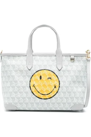 Anya Hindmarch Canvas Smiley-Face Print Handbag