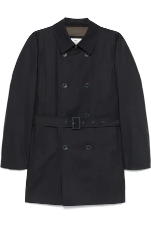 HERNO Navy Rainwear Double-Breasted Jacket