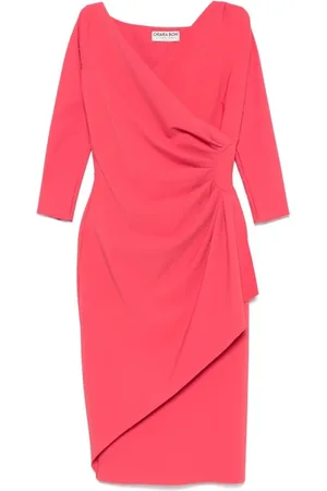CHIARA BONI Peach Draped Panel Dress