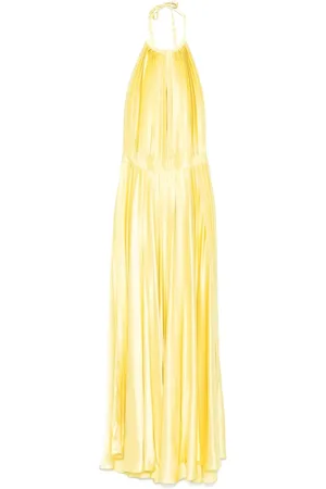 RAQUEL DINIZ Maxi Dresses, female, , XS, Canary Halterneck Pleated Dress