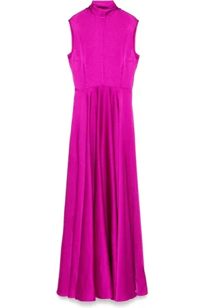 Solace Fuchsia Sleeveless Dress with Scarf