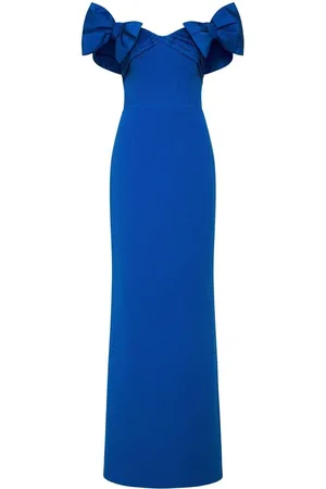 Rebecca Vallance Gowns, female, , S, Royal Off-Shoulder Dress with Bow