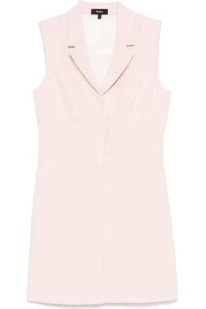 THEORY Short Dresses, female, , S, Blush Sleeveless Dress with Notched Lapels