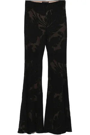 Etro Wide Trousers, female, , S, Floral Flared Skirt with Elastic Waistband