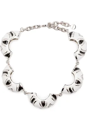 Jacquemus Crystal Embellished Silver-tone Necklace