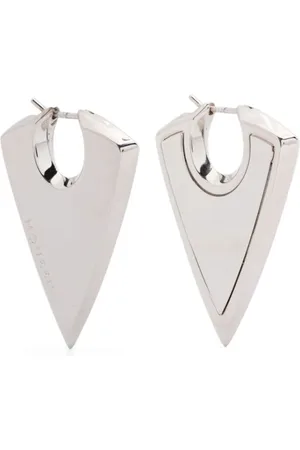 Alexander McQueen Earrings, female, , ONE SIZE, Triangle Shape Silver Earrings Pair