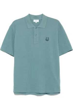 Maison Kitsuné Polo Shirts, male, , M, Button-Up Jumper with Short Sleeves