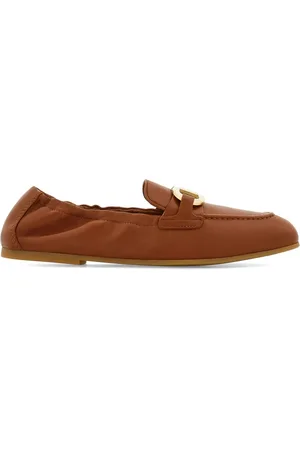 Salvatore Ferragamo Camel Lambskin Slip-On Shoes