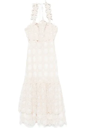 PATBO Midi Dresses, female, , S, Halterneck Open Back Flared Dress