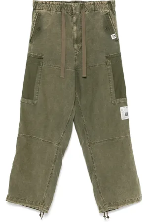 MIHARA YASUHIRO Straight Trousers, male, , S, Olive Drawstring Waistband Trousers