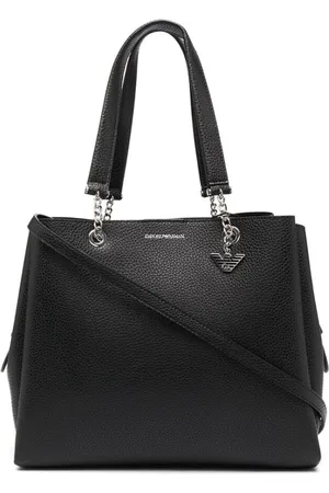 Emporio Armani Pebbled Texture Logo Print Bag