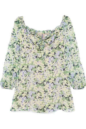 RAQUEL DINIZ Short Dresses, female, , S, Floral Print Frilled Neckline Dress