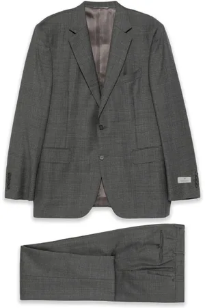 CANALI Grey Suit Jacket Button Fastening Chest Pocket