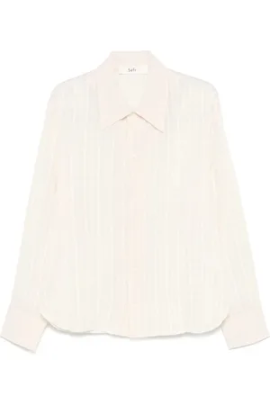Séfr Casual Shirts, male, , M, Ecru Button-Up Shirt with Pointed Collar