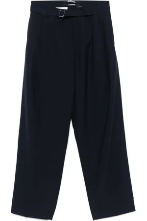Jacquemus Wide Trousers, male, , XL, Navy Belted Waist Trousers
