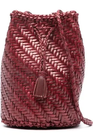 Dragon Diffusion Bucket Bags, female, , ONE SIZE, Leather Woven Charm Shoulder Bag