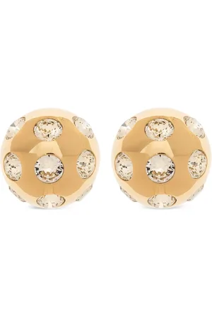 Jacquemus Earrings, female, , ONE SIZE, Crystal Embellished Gold-tone Earrings Pair