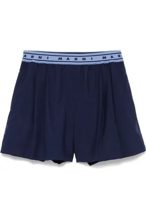Marni Short Shorts, female, , XS, Pleated Wool Slip-On Shorts