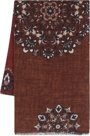 Lady Anne Winter Scarves, male, , ONE SIZE, Floral Knit Reversible Wool Scarf