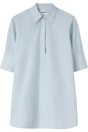 Jil Sander Blouses, female, , 2XS, Blue Striped Cotton Shirt