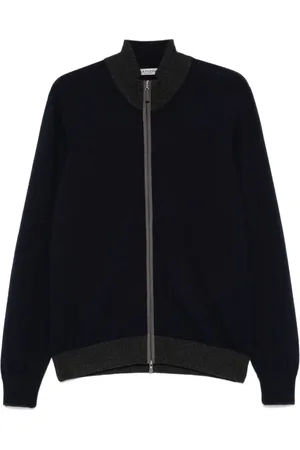 LA FILERIA Cardigans, male, , XL, Navy Wool Knit Jacket