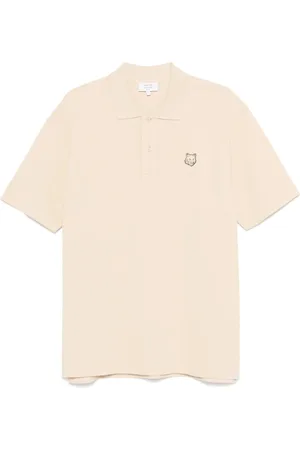 Maison Kitsuné Polo Shirts, male, , XL, Button-Up Jumper with Short Sleeves